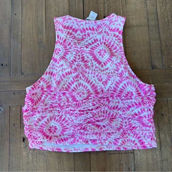 House Of Harlow Revolve Pink Floral Tie Dye Mesh Skirt And Top Barbiecore Large - Picture 6 of 13